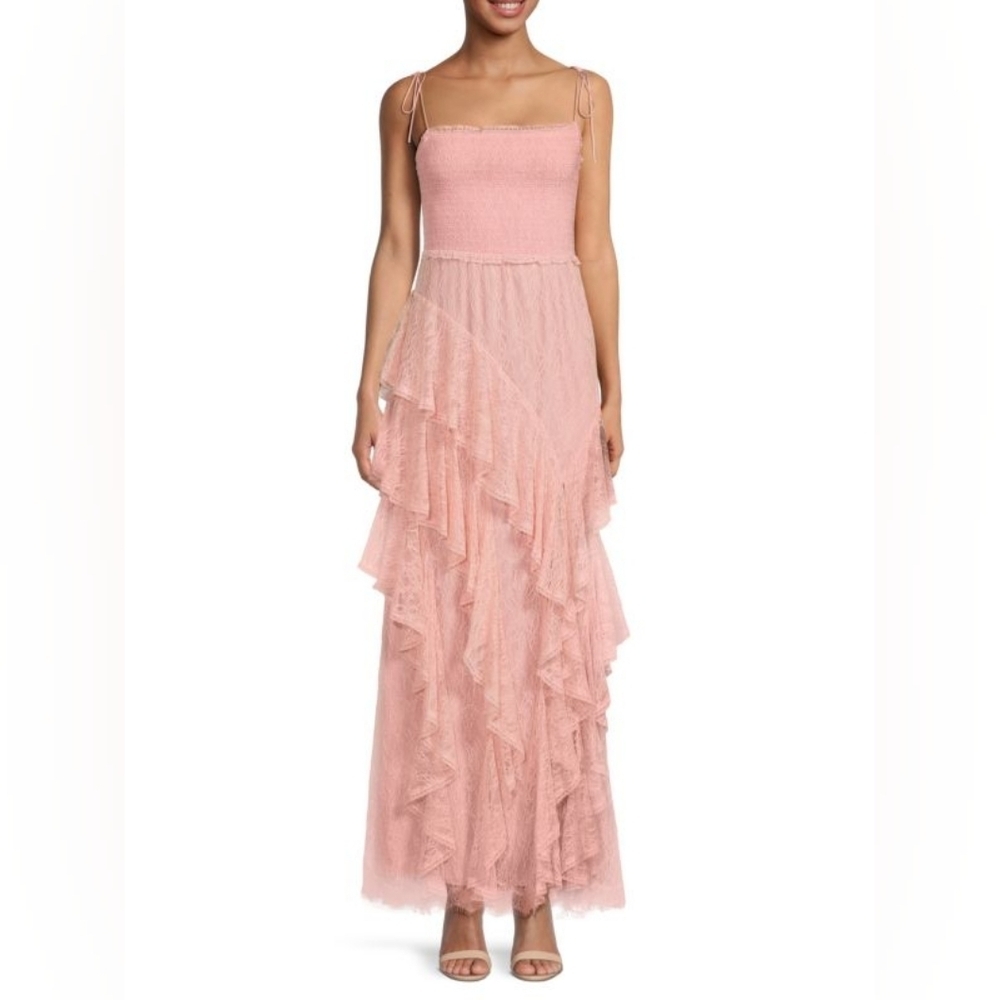 Alice + Olivia Pink Ruffle Maxi Dress - Picture 3 of 10